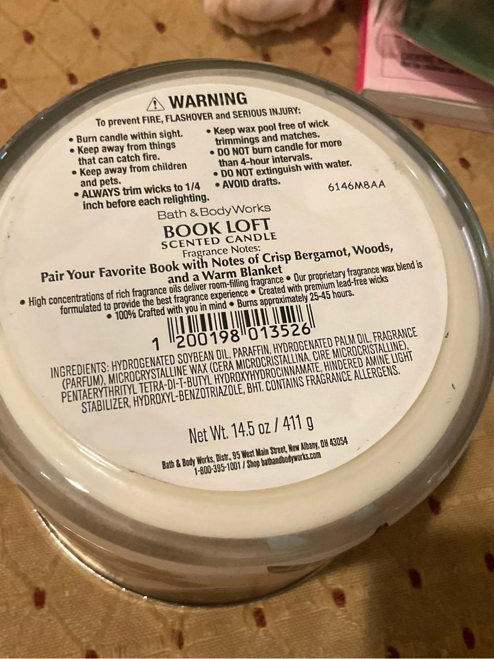 Bath & Body Works Book Loft 3 Wick Candle New Woods Scent